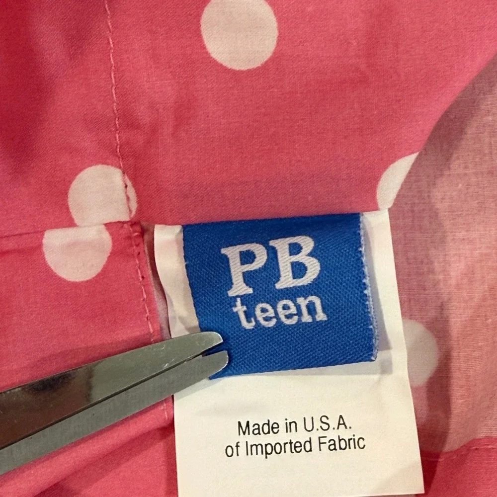 PBteen Pink Polka Dot Pillowcase Standard 100% Cotton Made in USA Vintage 2006